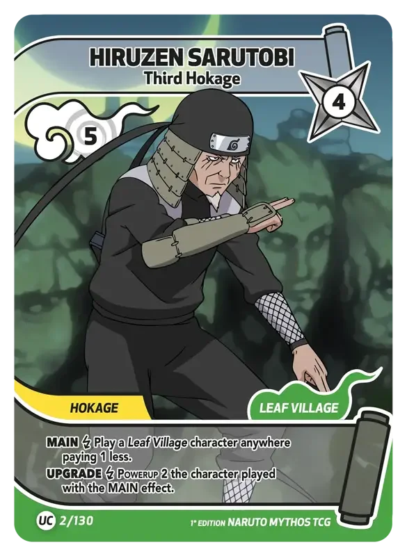 Naruto Konoha Shido Card List - Hiruzen Sarutobi 002/130