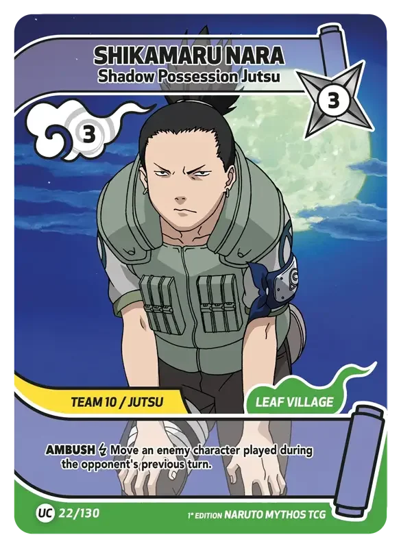 Naruto Konoha Shido Card List - Shikamaru Nara 022/130