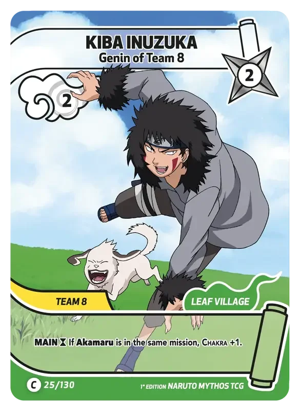 Naruto Konoha Shido Card List - Kiba Inuzuka 025/130