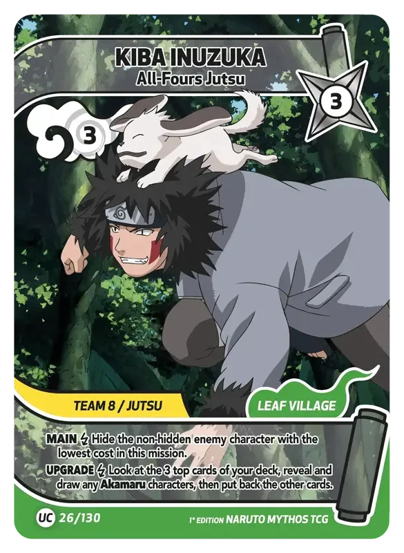 Naruto Konoha Shido Card List - Kiba Inuzuka 026/130