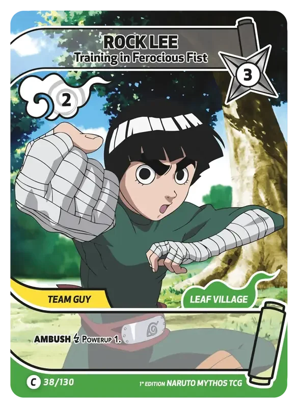 Naruto Konoha Shido Card List - Rock Lee 038/130