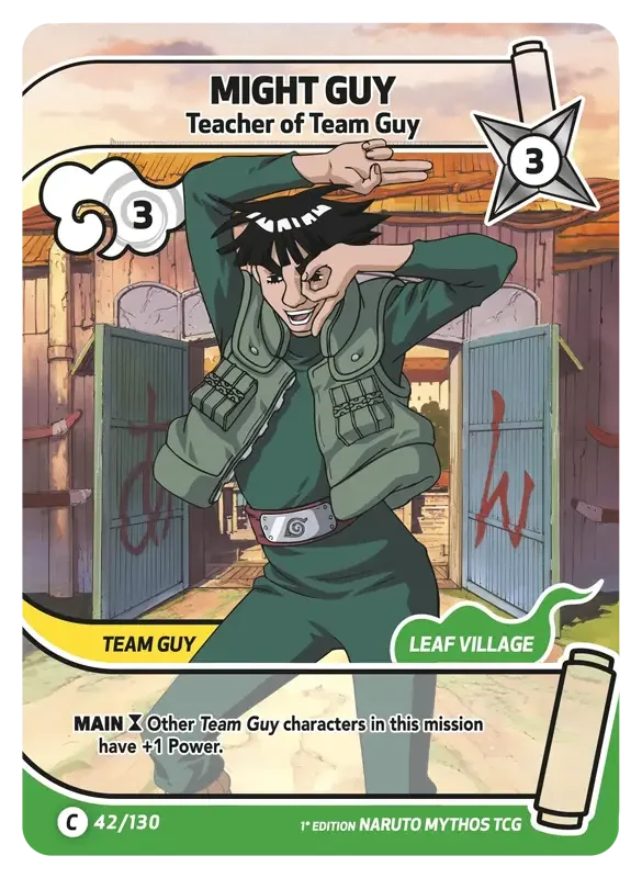 Naruto Konoha Shido Card List - Might Guy 042/130