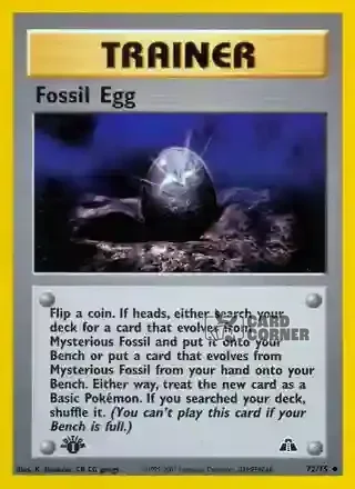 Neo Entdeckung Kartenliste - Fossil-Ei 72/75