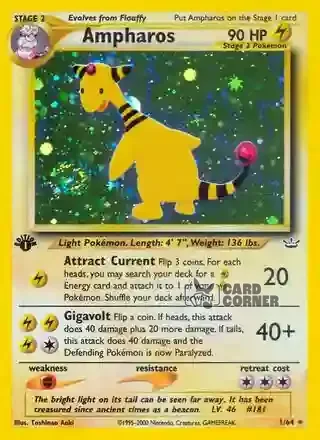 Neo Revelation Kartenliste - Ampharos 1/64