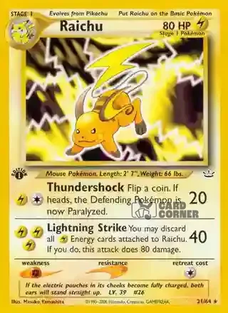 Neo Revelation Kartenliste - Raichu 21/64