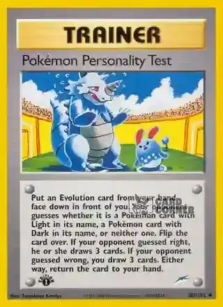 Neo Destiny Kartenliste - Pokémon-Persönlichkeitstest 102/105