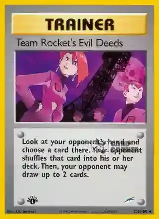 Neo Destiny Kartenliste - Die Übeltaten des Team Rocket 103/105