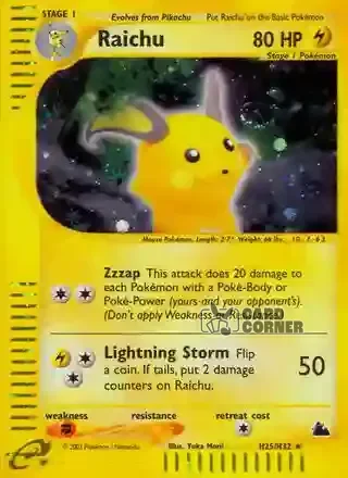 Skyridge Kartenliste - Raichu H25/H32