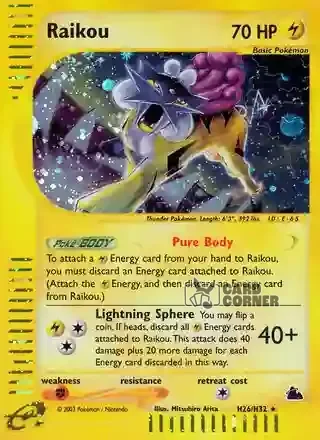 Skyridge Kartenliste - Raikou H26/H32