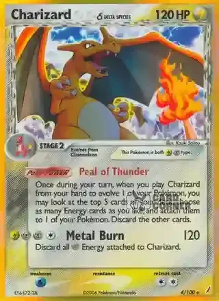 EX Crystal Guardians Kartenliste - Glurak δ 4/100