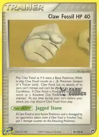 EX Sandstorm Kartenliste - Klauenfossil 90/100