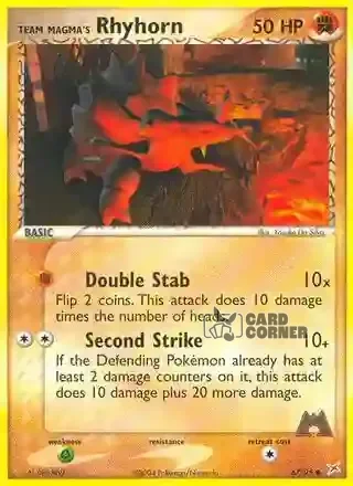 EX Team Magma vs Team Aqua Kartenliste - Team Magmas Rihorn 67/95