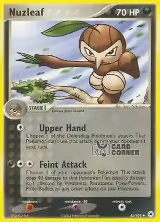 EX Hidden Legends Kartenliste - Nuzleaf 45/101