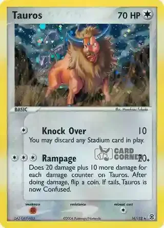 EX FireRed & LeafGreen Kartenliste - Tauros 16/112