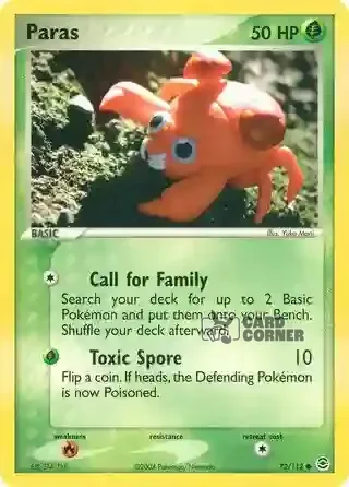 EX FireRed & LeafGreen Kartenliste - Paras 72/112