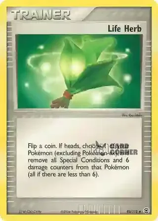 EX FireRed & LeafGreen Kartenliste - Lebenskräuter 93/112