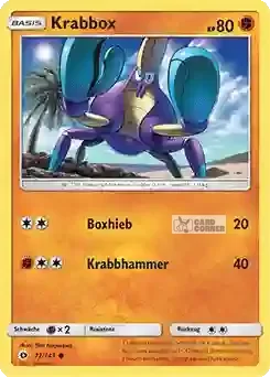 Sonne und Mond Kartenliste - Krabbox 072/149