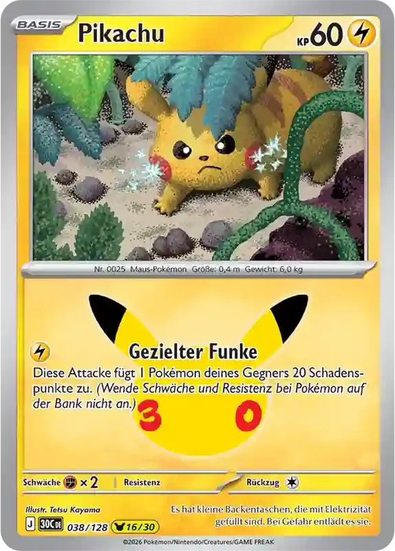 30 Jahre Kartenliste Pikachu 038/128