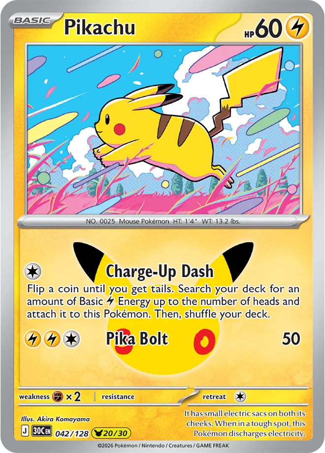 30 Jahre Kartenliste Pikachu 042/128