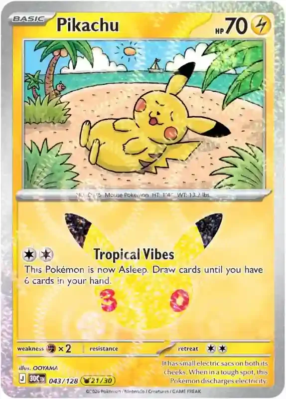 30 Jahre Kartenliste Pikachu 043/128