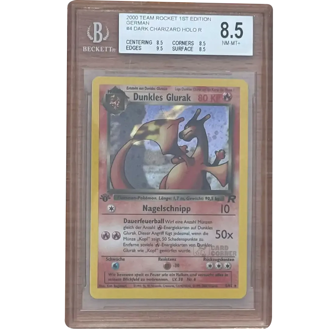 Dunkles Glurak #4 Team Rocket Erste Edition BGS 8.5
