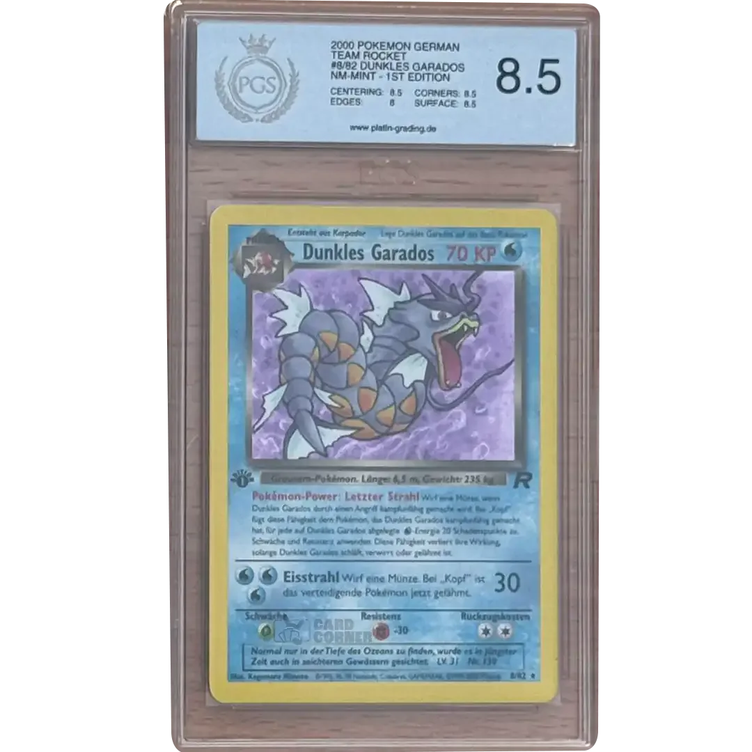 Dunkles Garados #8 Team Rocket Erste Edition PGS 8.5