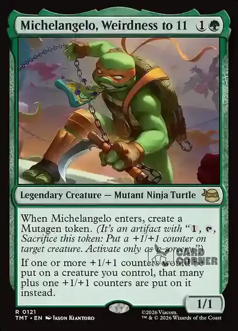 TMNT Card List - Michelangelo, Weirdness to 11 #0121
