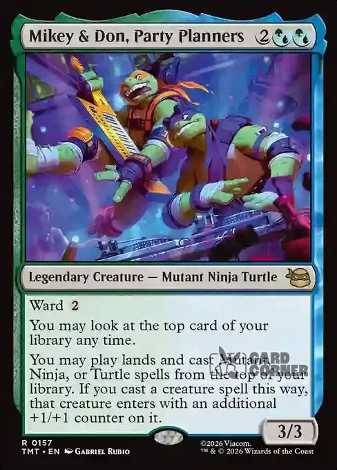 TMNT Card List - Mikey & Don, Party Planners #0157