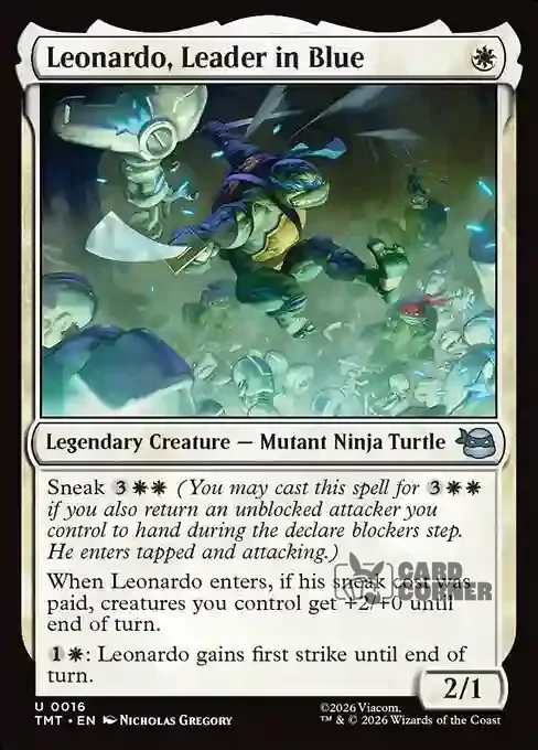 TMNT Card List - Leonardo, Leader in Blue #0016
