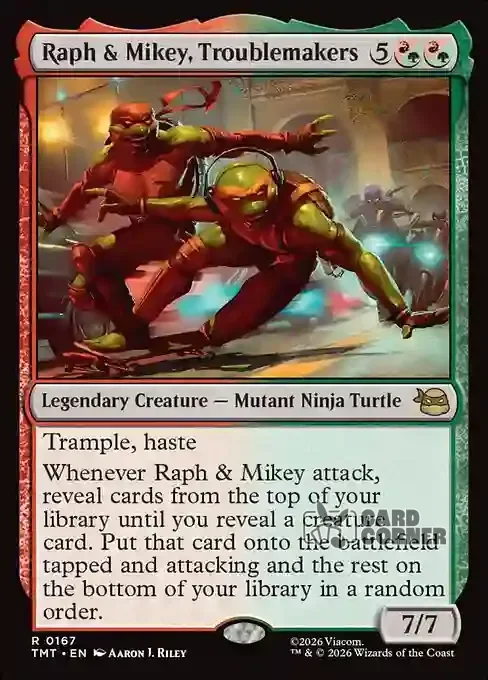 TMNT Card List - Raph & Mikey, Troublemakers #0167