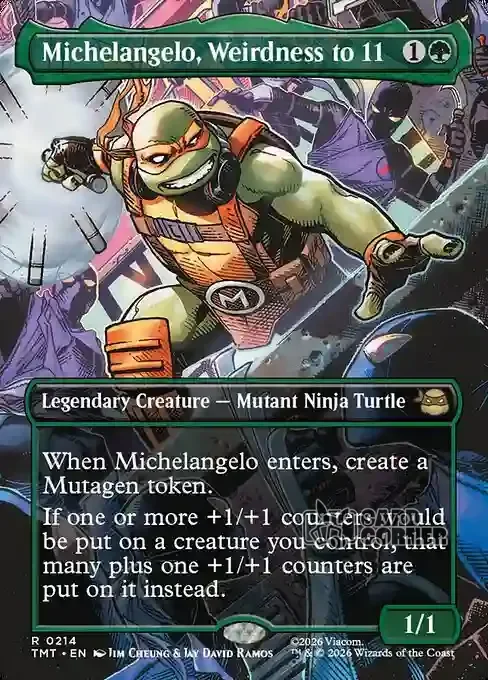 TMNT Card List - Michelangelo, Weirdness to 11 #0214