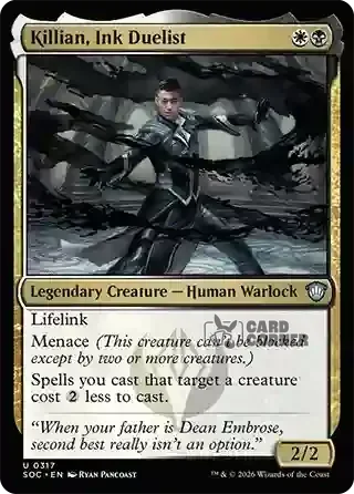 Secrets of Strixhaven Card List - Killian, Ink Duelist 0313
