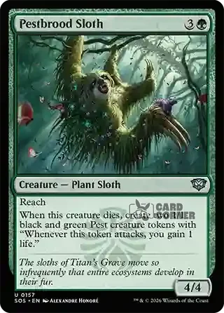 Secrets of Strixhaven Card List - Pestbrood Sloth 0157