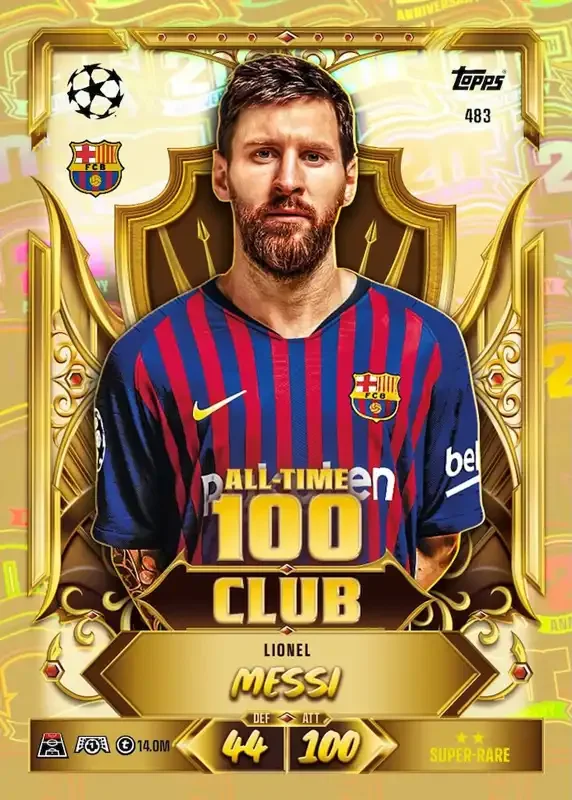 Match Attax UCC 26 27 Lionel Messi All Time 100 Club