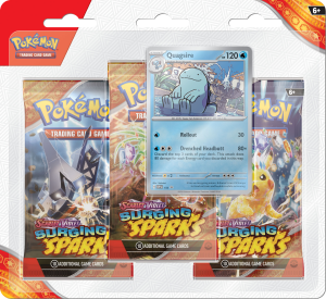 Pokemon Surging Sparks - 3-Pack Blister Zufällige Auswahl