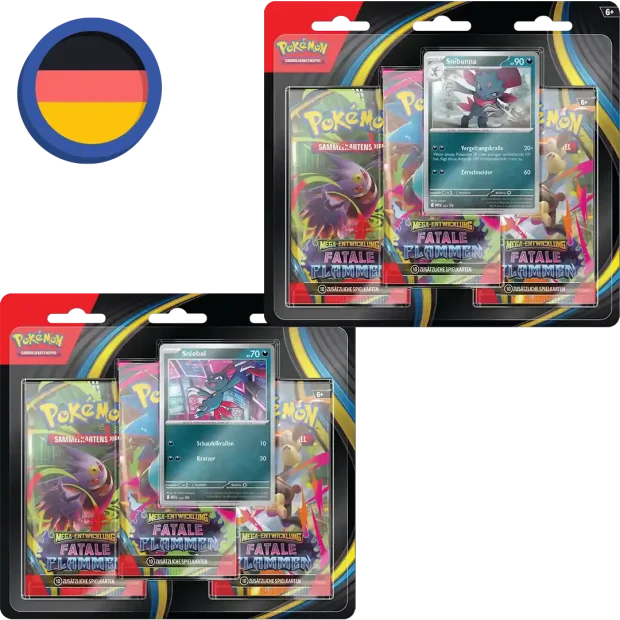 Pokemon Fatale Flammen 3-Pack Blister - 2er Set