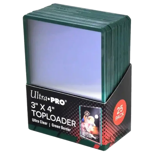 Ultra Pro 3" x 4" Toploader - Green Border 25 Stück