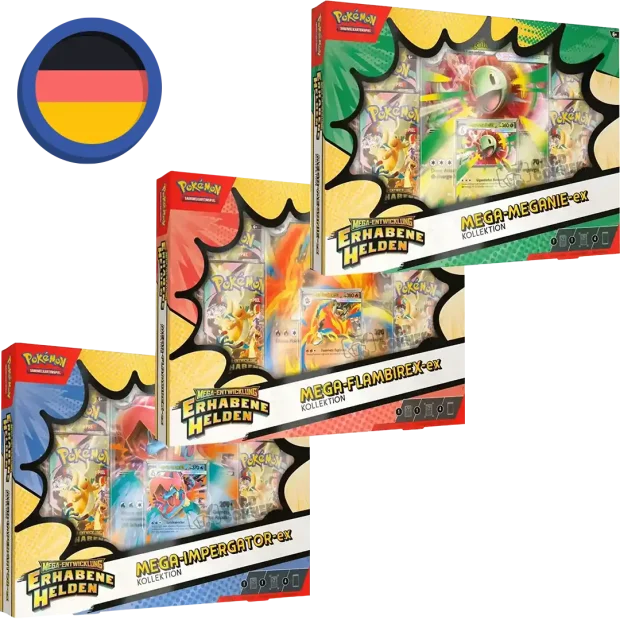 Pokemon Erhabene Helden Mega EX Kollektion (Deutsch) 3er Set