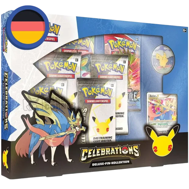 Pokemon Celebrations Zacian Deluxe Pin Kollektion (DE)