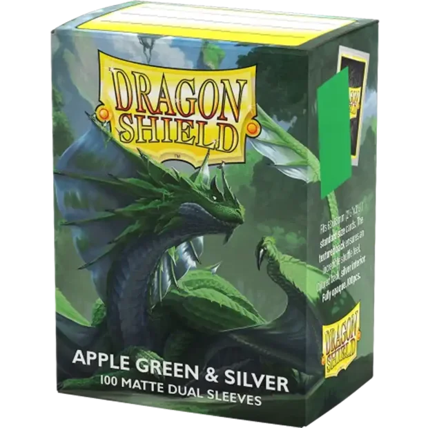 Dragon Shield Matte Dual Sleeves Standard Size Applegreen & Silver