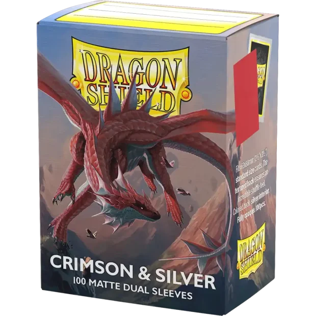 Dragon Shield Matte Dual Sleeves Standard Size Crimson & Silver