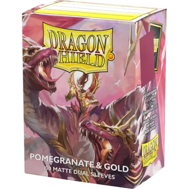 Dragon Shield Matte Dual Sleeves Standard Size Pomegranate & Gold