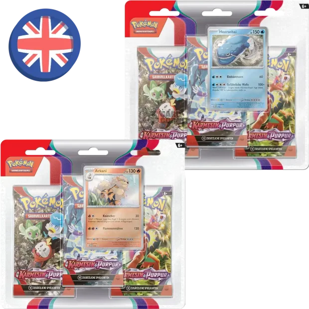Pokemon Karmesin & Purpur 3-Pack Blister ZUFÄLLIG