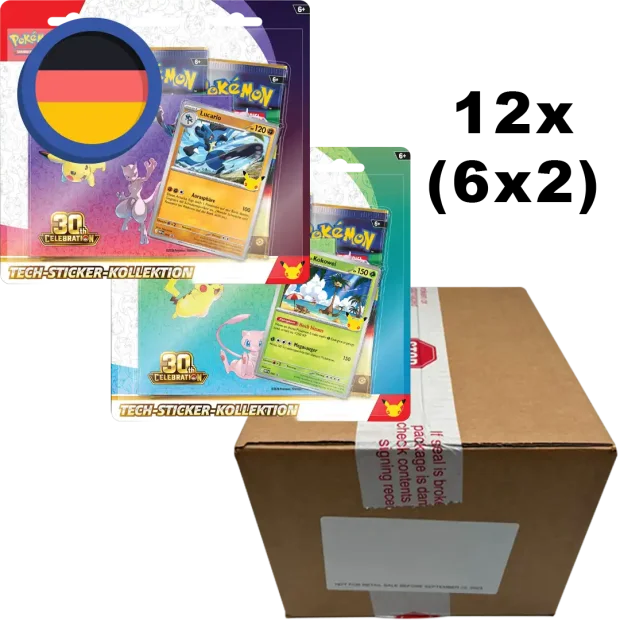 Pokemon 30 Jahre Tech Sticker Kollektion Case (12 Stück)