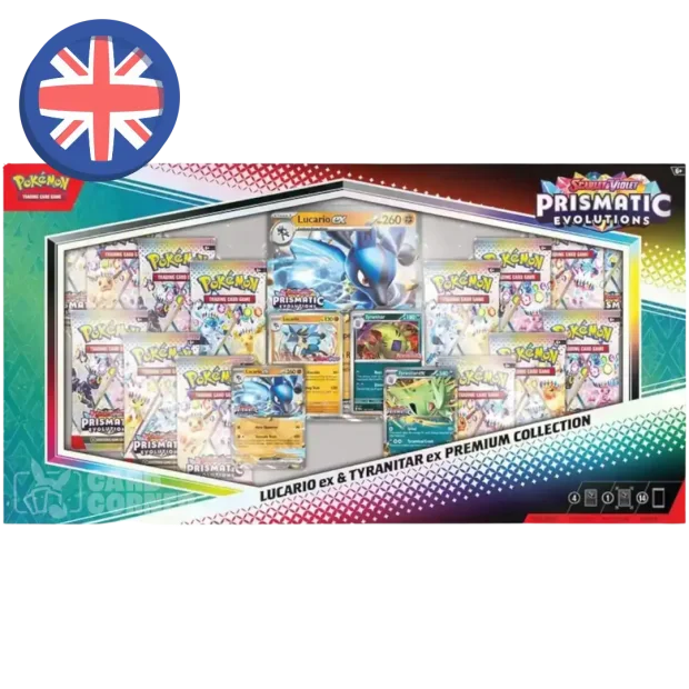 Pokemon Prismatic Evolutions Lucario ex & Tyranitar ex Premium Collection