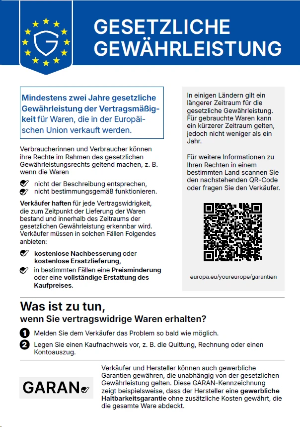Ihre gesetzlichen Gewährleistungsrechte